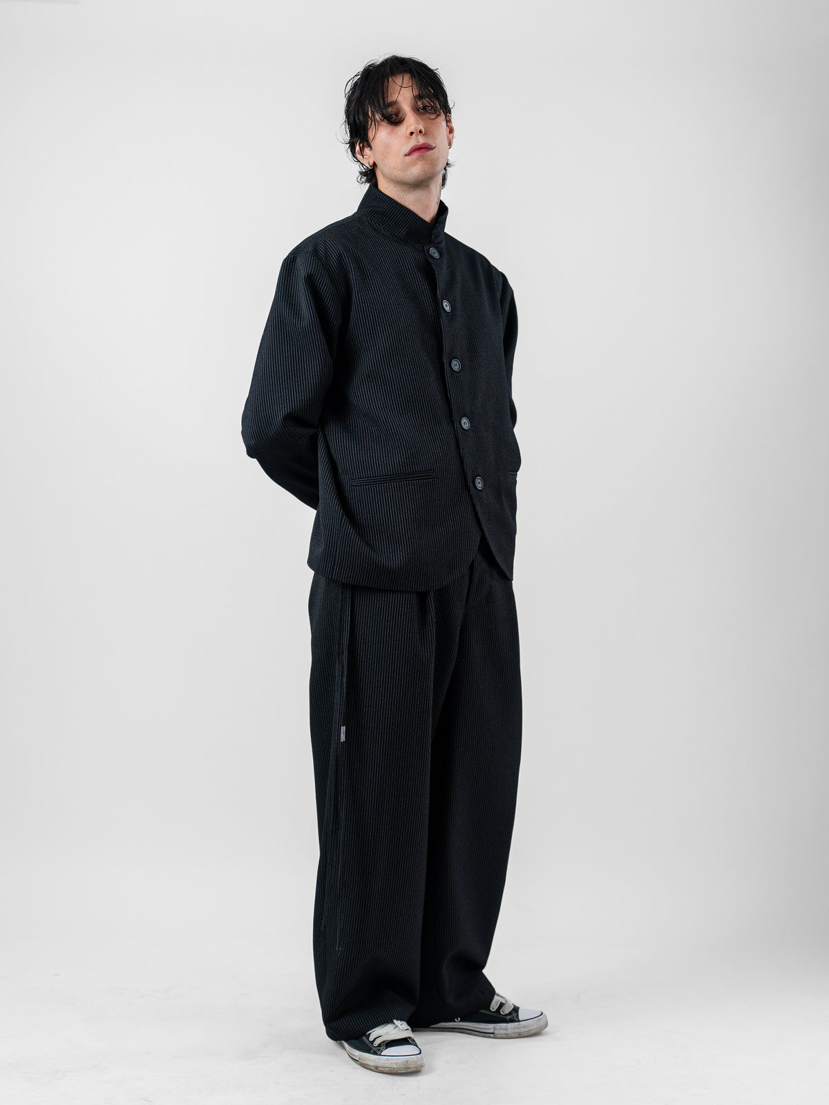 Pinstripe metal pant