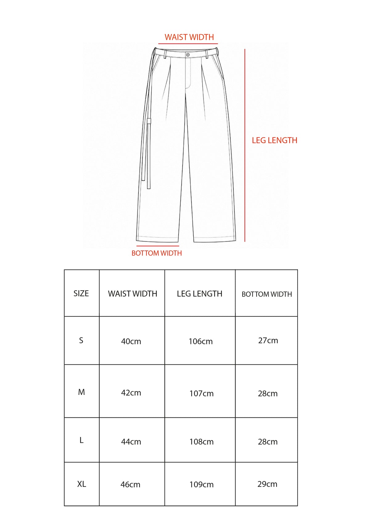 Size chart
