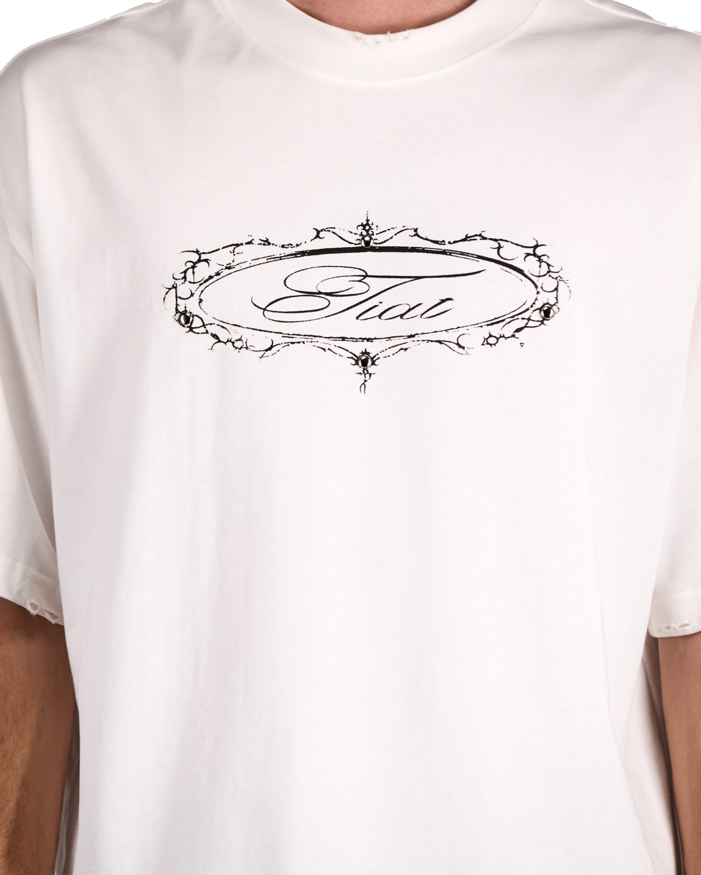 Alchemical Sigil studded t-shirt white