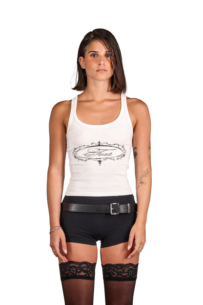 Alchemical Sigil studded tank top white