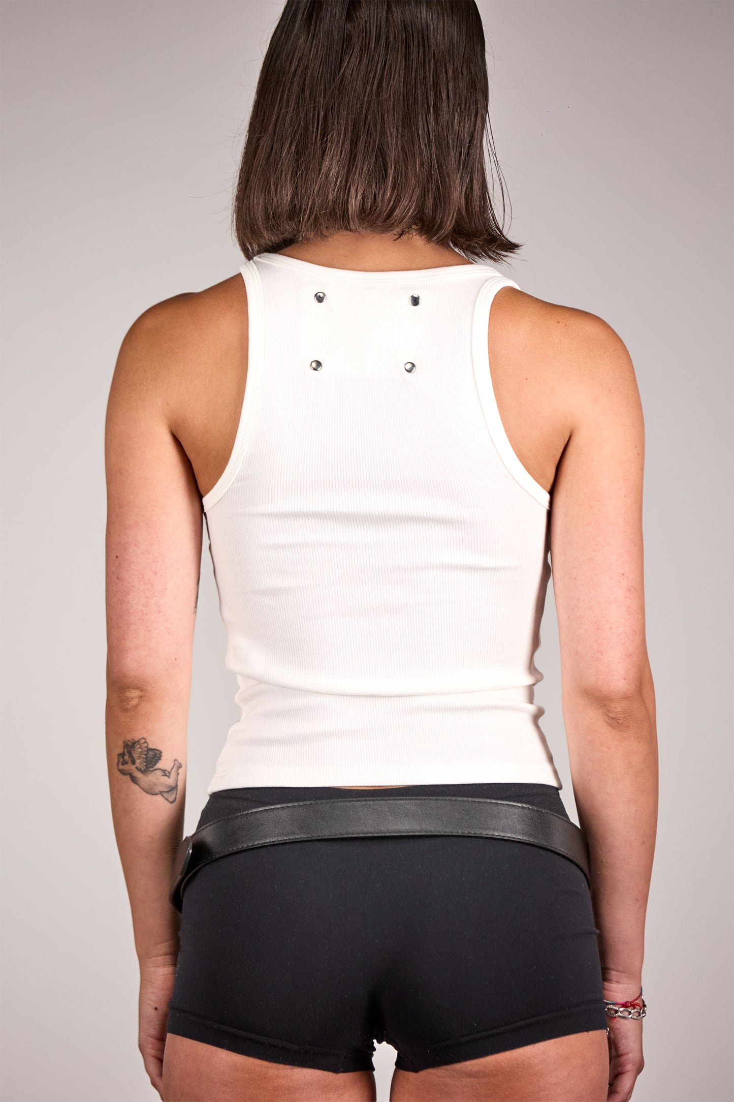 Alchemical Sigil studded tank top white